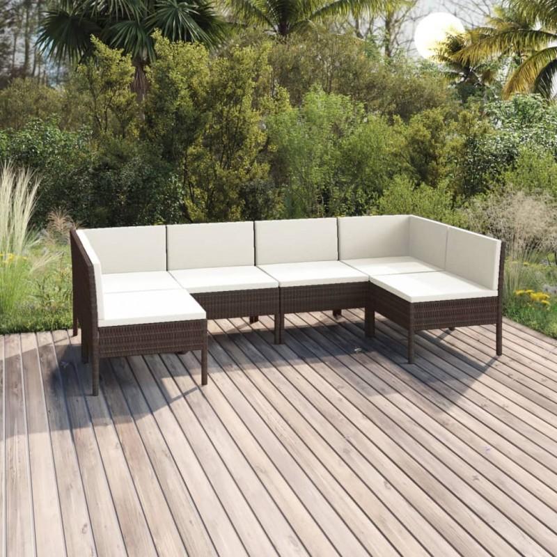 Day and Night - Day and Night Garden Furniture Set 6 Pieces and Brown Synthetic Rattan Cushions
