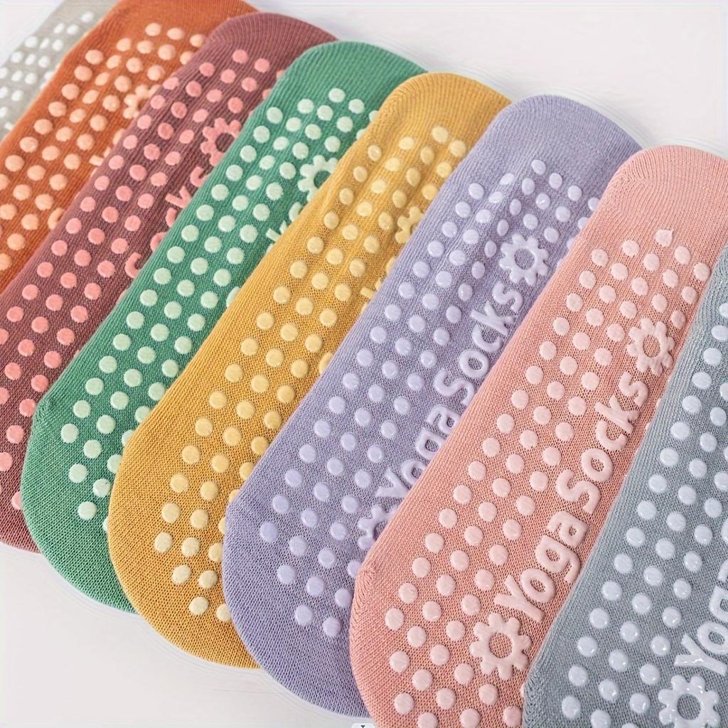 8 Pairs of Mix Color Yoga Socks, Breathable Low Cut Non-slip Grips Sports Socks for Pilates Barre Ballet