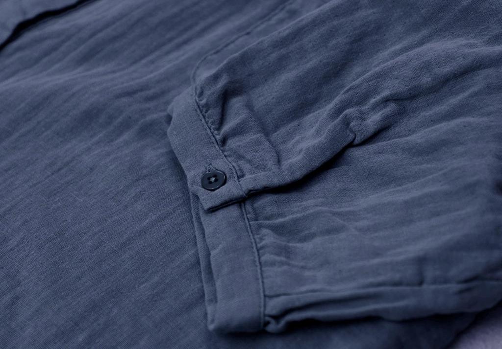 Shirt for Short Loose Large Size [EASTEMPO] Women, Sleeve, Summer, Fit, Business, Casual, 5/8 Sleeve, V-Neck, Cotton, (JP, Alphabet, M, Navy)