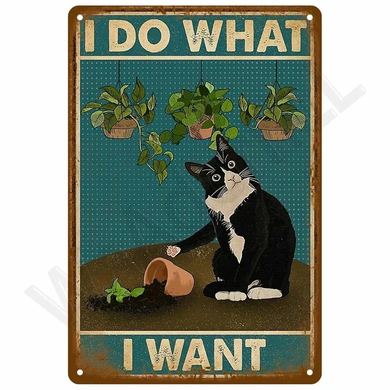 HD Metal Tin Sign Vintage Funny Danger  Warning Wall Decor Retro Shark Skeleton Rottweiler Cat Girls Only Sign for Home Bar Gar