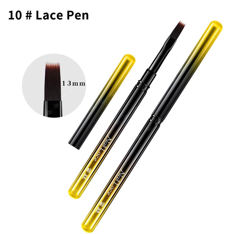 

Gradient Colors Metal Handle Nail Art Pen Brush Coloring Pen Round Light Therapy Pen Nail Drawing Pen Flower Per A10