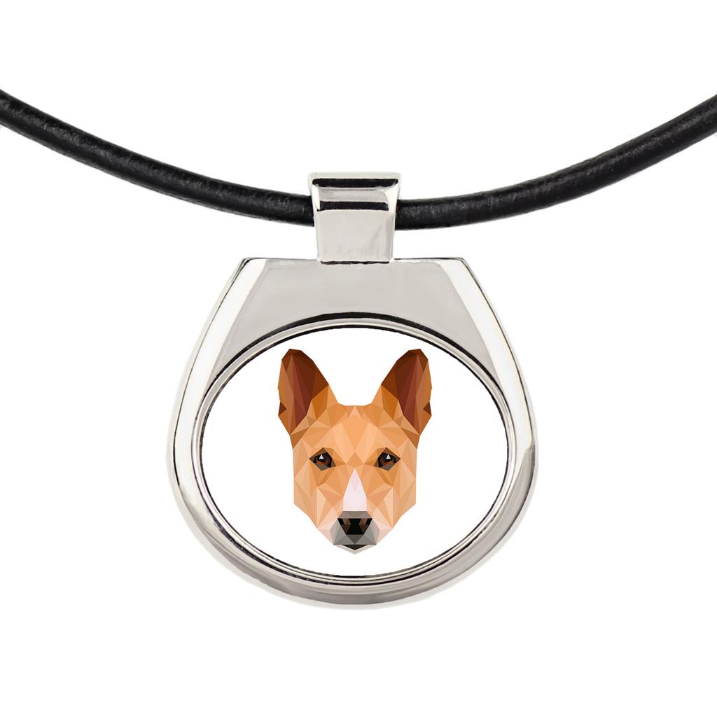 Basenji, African bush dog, Congo dog – Necklace with a geometric design and the inscription "Art-Dog" | Art-Dog
