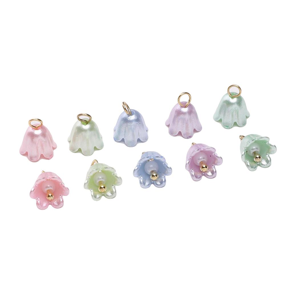 Acrylic Imitation Pearl Color Preservation Cream Lily Orchid Charms Pendant For Jewelry Making Accessories