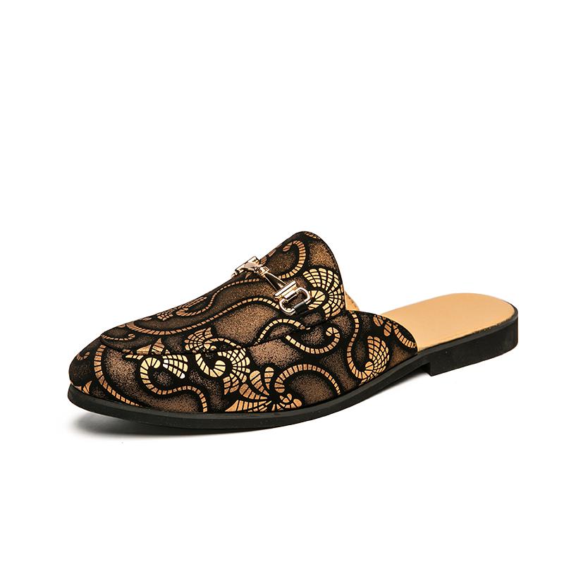 Mode Neue Herrenschuhe Schwarz Herren Halbschuhe Hochwertiges Leder Freizeitschuhe Baotou Leder Slipper Leichte Ballerinas Sandalen