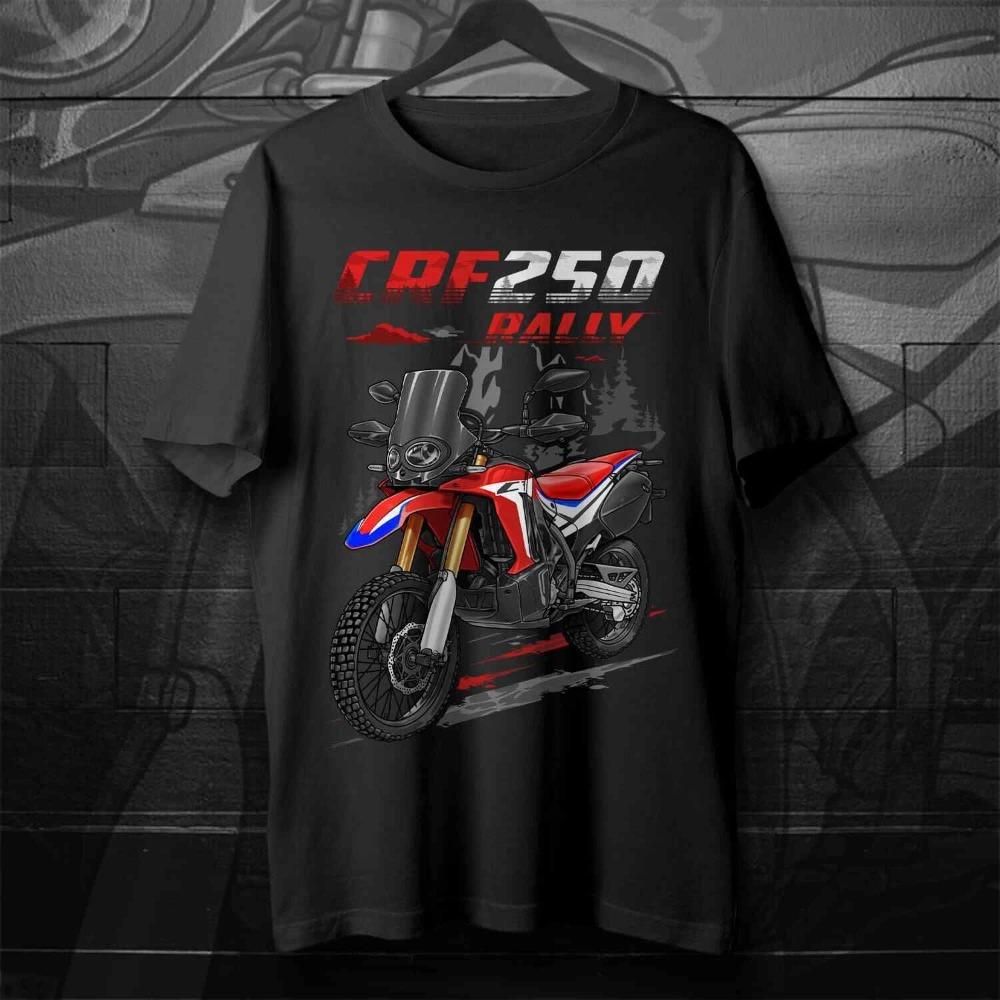 Honda Mens and Womens Tshirt Honda CRF250 Summer Classic Motorcycle Tee Racing Shortsleeved Spring Cycling Offroad Top M