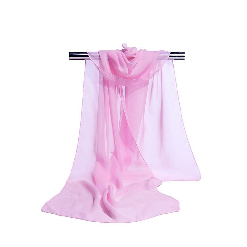 160*50Cm Solid Color  Simulation Silk Chiffon Striped Scarf Wild Fashion Shawl Sunscreen Print Floral Scarf Scarves