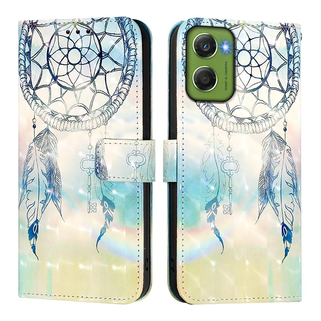 For Motorola Moto G06 4G Leather Case Pattern Printing Wallet Stand Mobile Cover with Strap