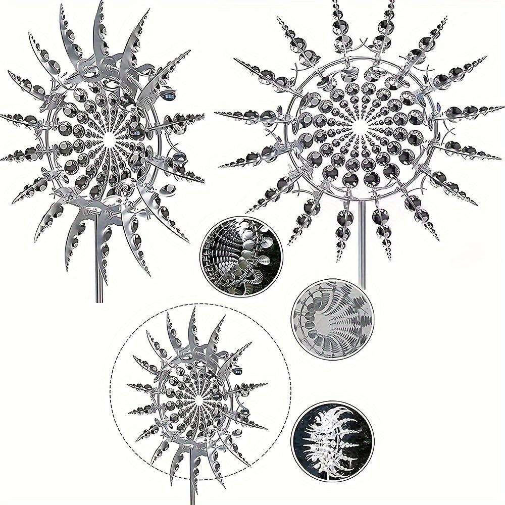 Unique and Magical Metal Windmill, 3D Wind Powered Kinetic Sculpture, Metal Wind Spinner