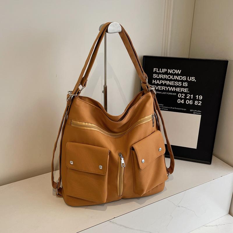 Women's Bag New Street Trend Solid Color Nylon Shoulder Bag Crossbody Multi-pocket Multi-purpose Women's Bag Large Capacity Bag