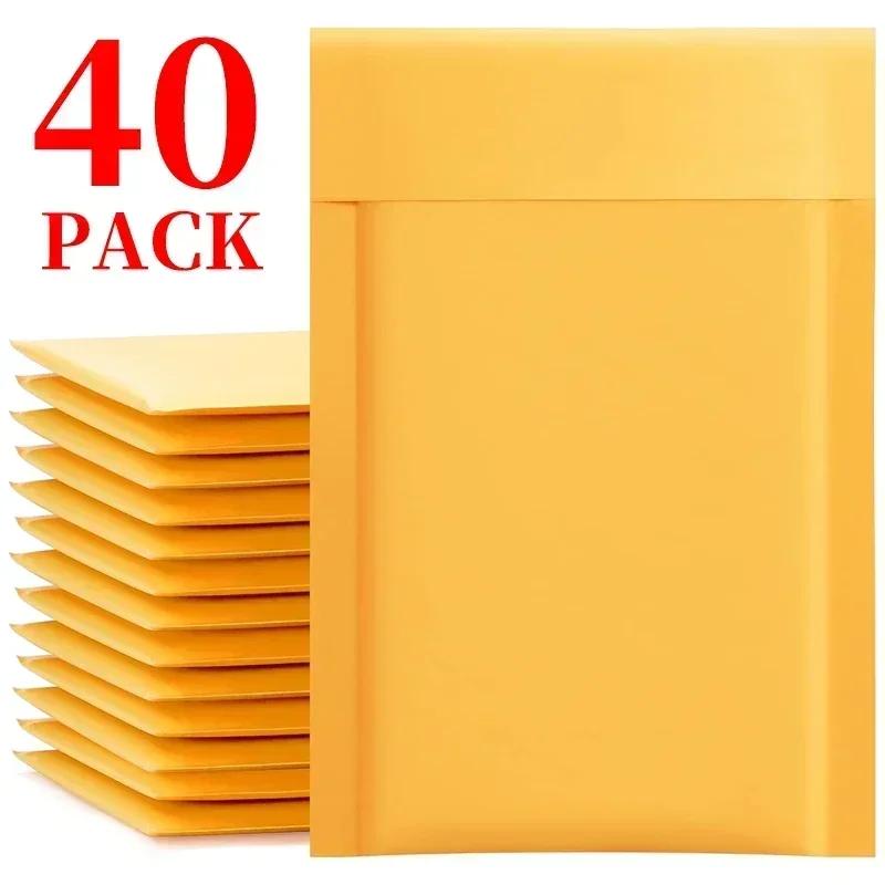 10-50Pack Kraft Paper Bubble Envelopes Bags Waterproof Bubble Mailing Envelope Different Size Mailers Seal Adhesive Shipping Bag