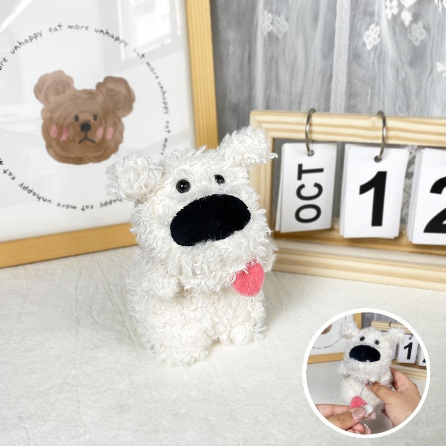 Pulling Thread Puppy Doll Plush Pendant Cute Pull Rope Retracted Tongue Dog Doll School Bag Pendant Birthday Gift