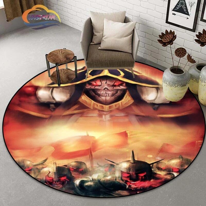 

Японська популярна анімація Overlord Series шпалери круглий килим 3D друк Вітальня Килимок Нековзкий стілець Подушка килим 60cmx60cm