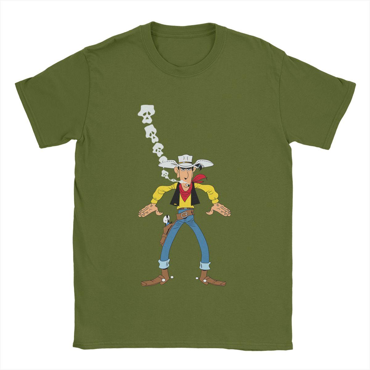 

Lucky Luke Ти Готовий Чоловічі Футболки Мультяшні Смішні Футболки З Коротким Рукавом З Круглим Вирізом Чиста Бавовна Дорослі Топи 3XL