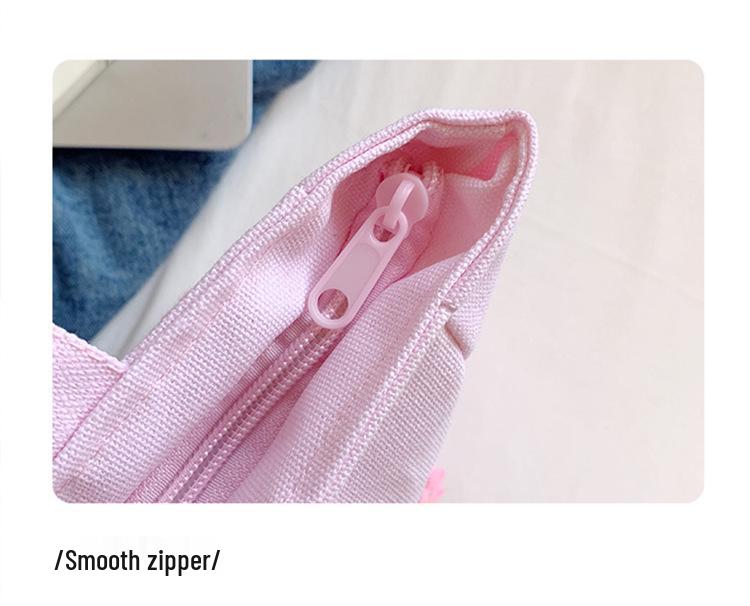 Roztomilá plátěná taška na oběd se zaječími oušky s květinovou melodií