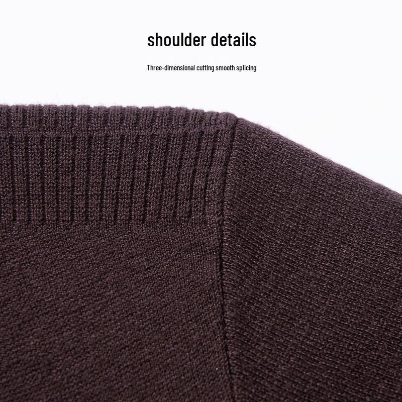 Hodo Men's Machine-Washable Silk-Wool Blend Stand Collar Sweater