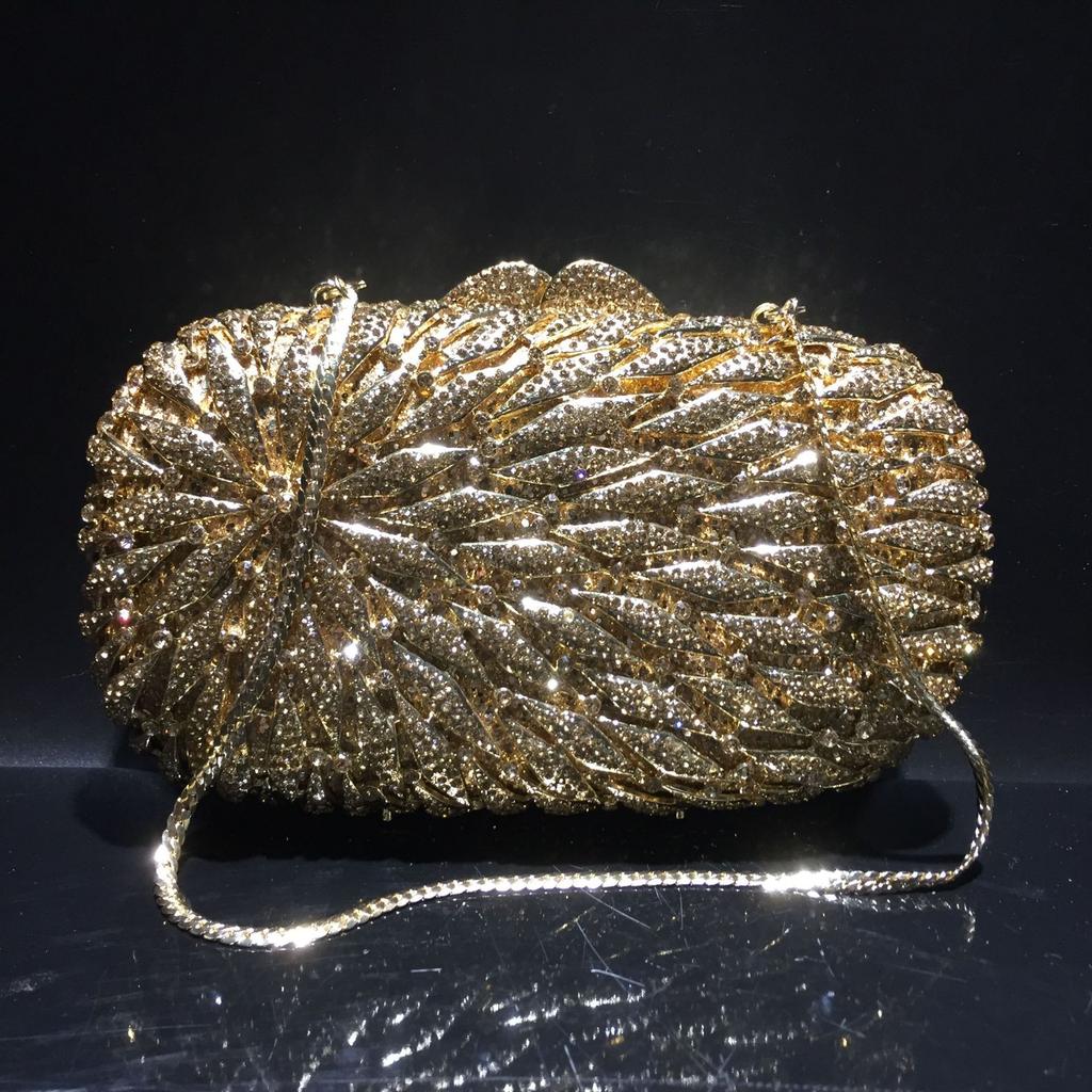 Diamant Kristall Abend-Kupplungstasche Hochzeits-Geldbörsen Kupplung Silber/Gold Metall Oval-Form Taschen Luxus Designer AB Strass-Geldbörsen