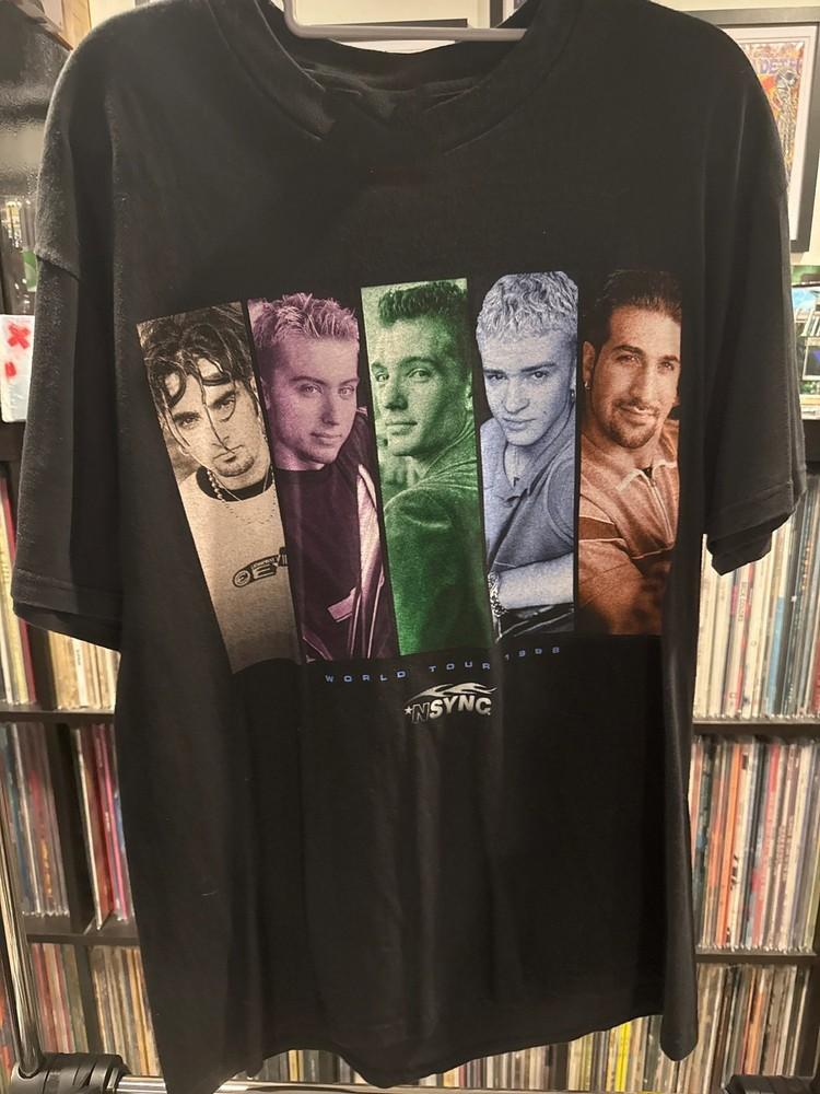 

Vintage 1998 NSYNC World Tour Gift For Fans Black S5XL Shirt BB204 Unisex T-Shirt S