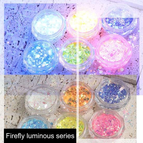 1 Box Gloss Art Effect Sequin Shiny Nail Luminous High Non-drop DIY Iridescent Firefly Style