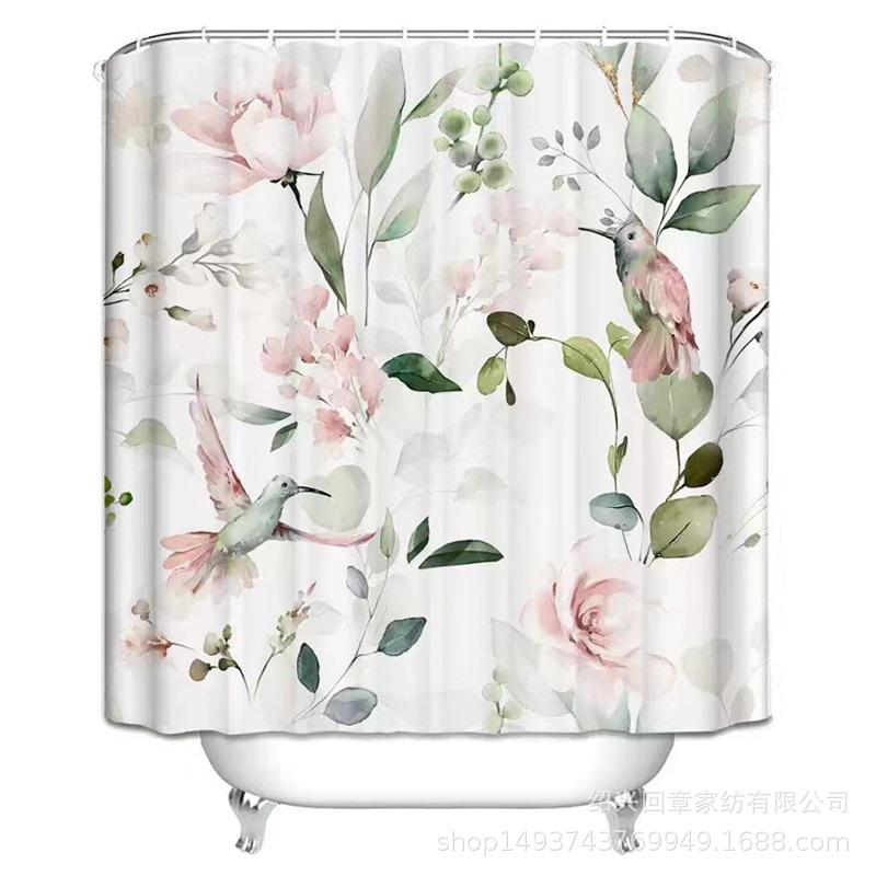 

Шторка для душа акварельная, с цифровой печатью, полиэстер, водонепроницаемая, устойчивая к плесени, с латунными люверсами 120x180cm