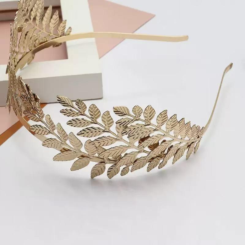 Distant Love Retro Olive Leaf Bridal Headband: Handmade Mori Style Hairpin Crown