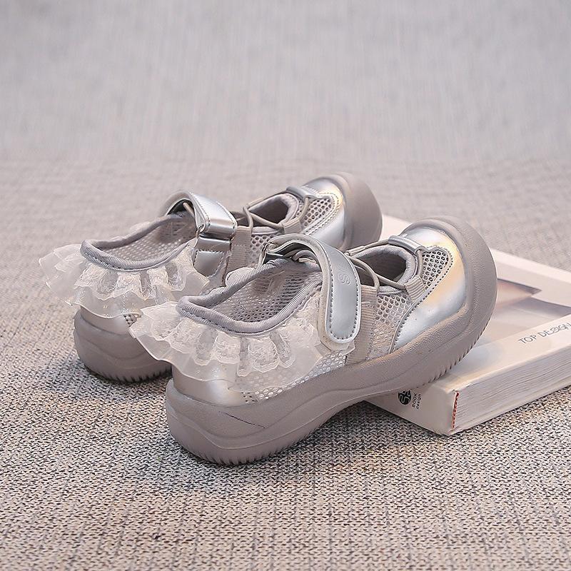 Mädchen Ballett Sportsandalen 2025 neue Sommer Kinder Freizeitschuhe Mädchen Prinzessinnenschuhe hohle einzelne Mesh-Schuhe