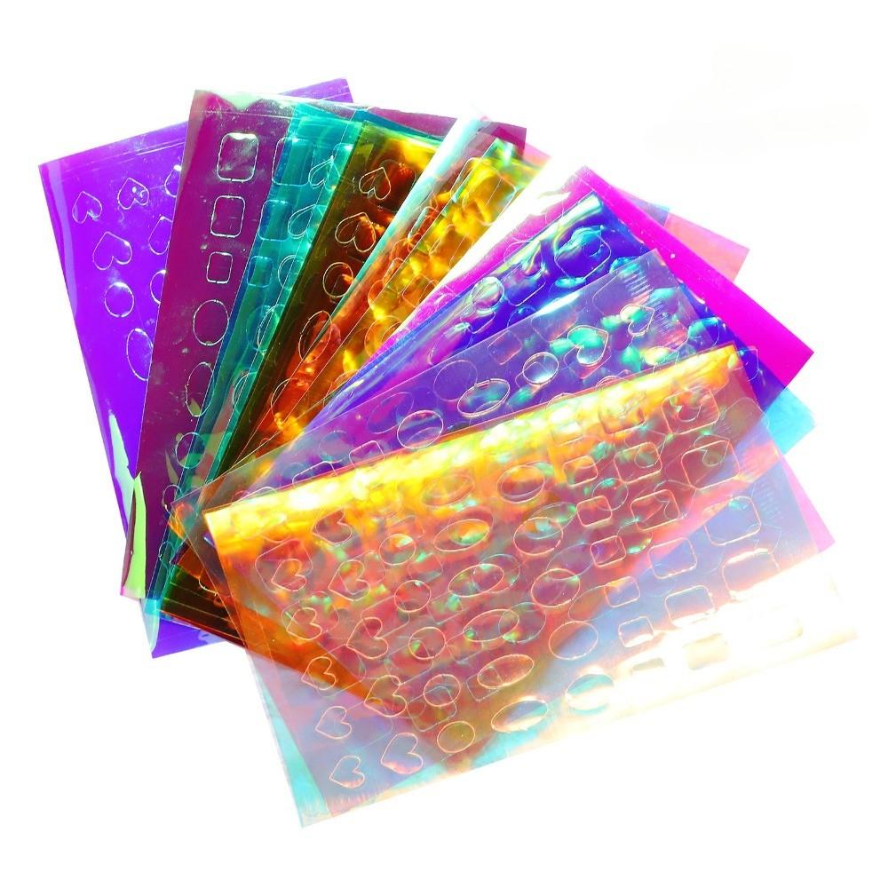 

11 шт. Наклейки-фольга для ногтей из стекла Авроры, Бумага для льда, Переливающиеся наклейки-пленки для ногтей, Хамелеон, Светоотражающие наклейки для ногтей 11sheets