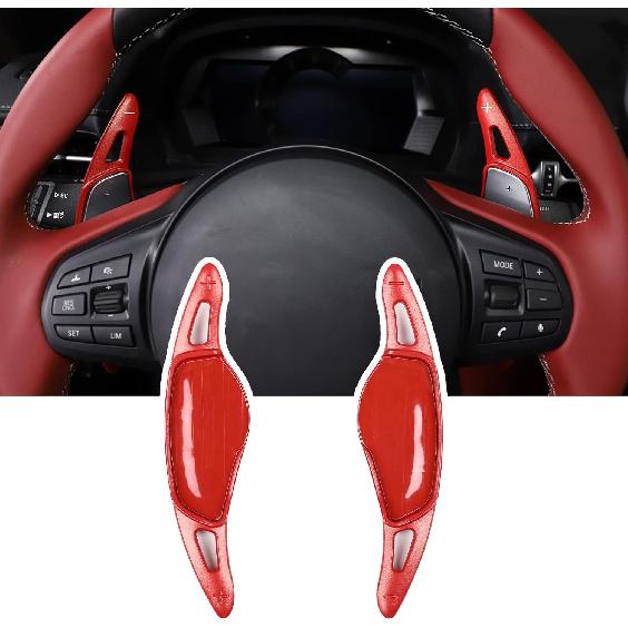 Daeiclru Steering Wheel Shift Paddle Fit for Toyota Supra GR A90 A91 MK5 2019-2022, Aluminum Steering Wheel Shift Paddle Extended Shifter Trim Cover, красный