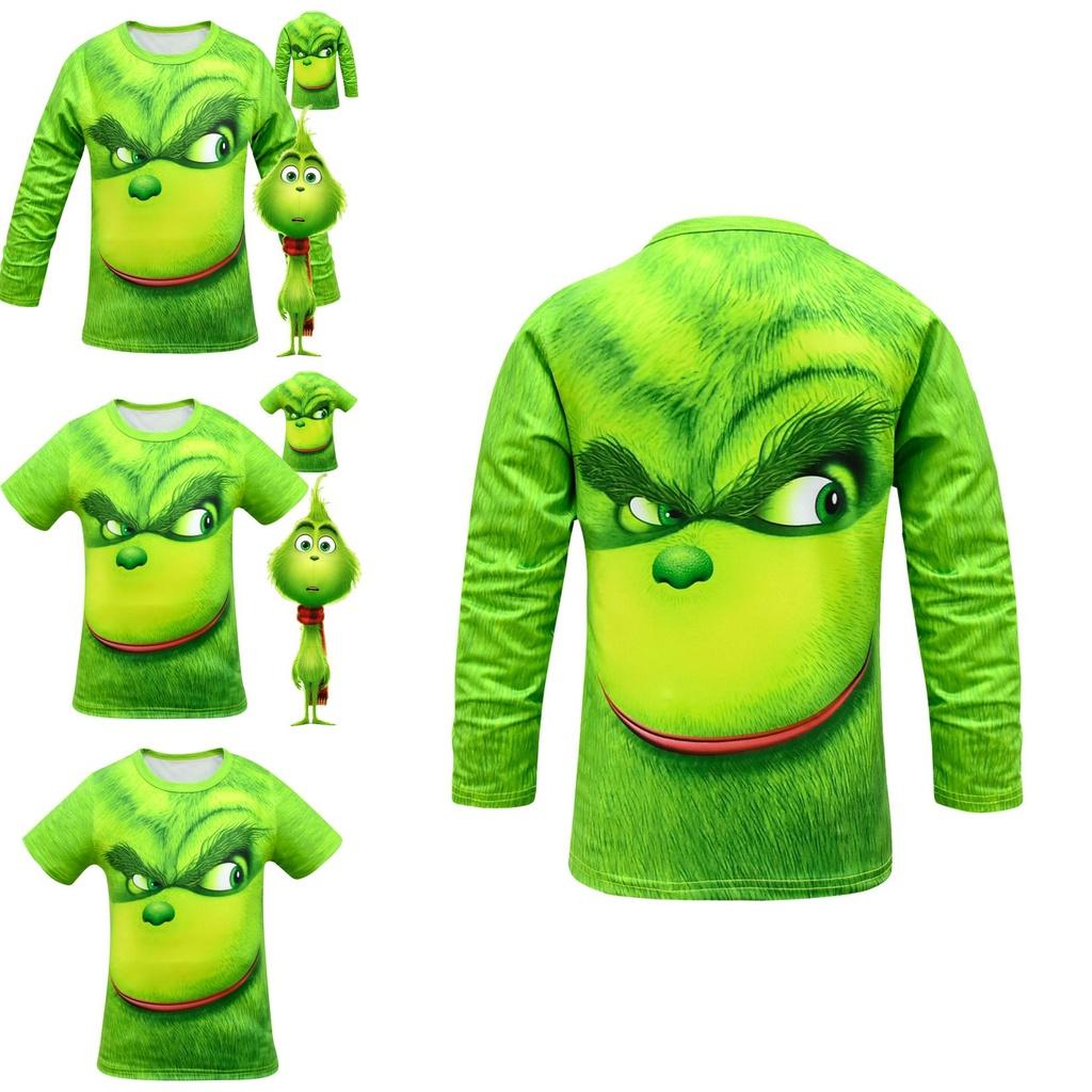 Festive Grinch Long Sleeve T-shirt For Kids Ideal For How The Grinch Stole Christmas Celebrations