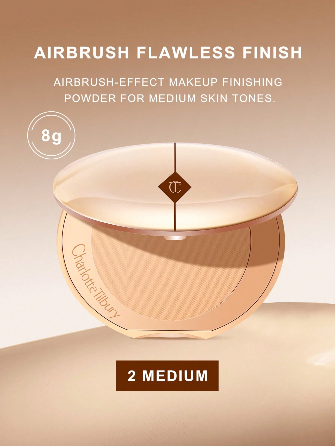 

Charlotte Tilbury Airbrush Flawless Setting Powder #2 8г Удосконалення кольору обличчя 2 MEDIUM