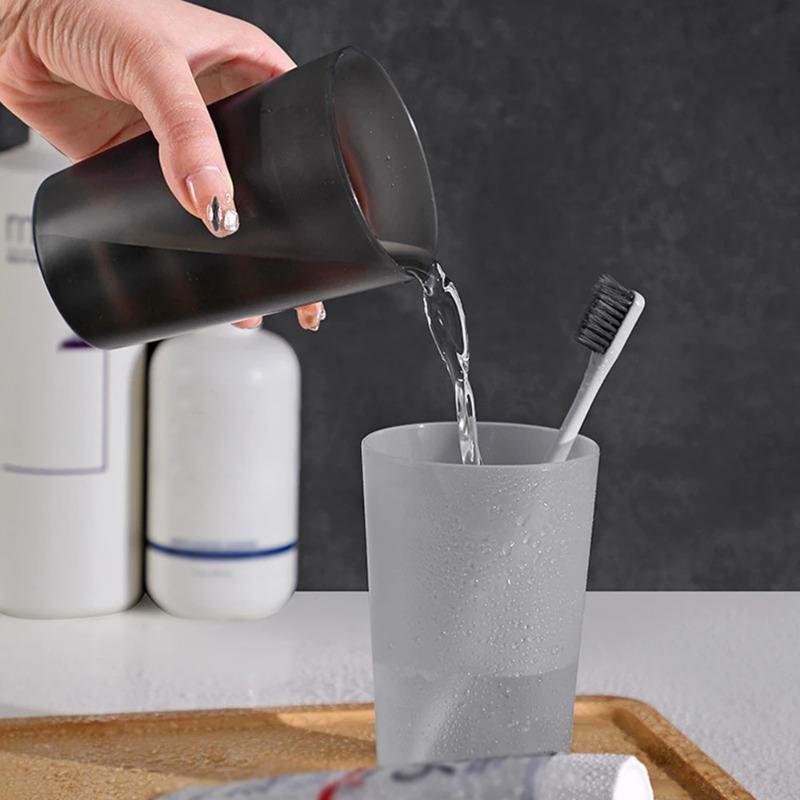 Simple Toothbrush Mouthwash Cups Durable Frosted Household Plastic Couple Mouthwash Cup Multipurpose Large Capacity Drinking Cup