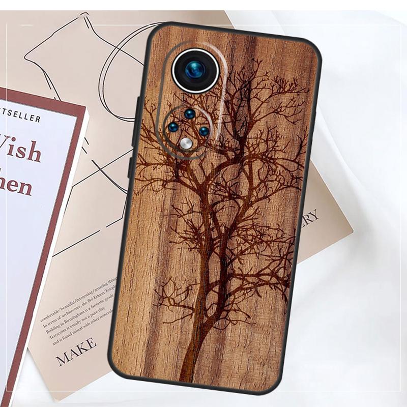 Tree Flower Bamboo Wood Case For Honor Magic 8 7 5 6 Pro Win RT 50 70 90 200 400 Lite X8b X8c X9a X9b X9c X9d Cover