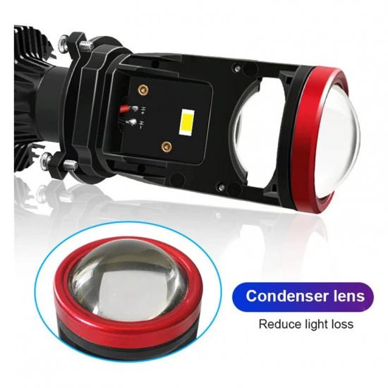 2PC Y7 Automotive LED Headlamps H4 Lens Super Bright Tangent Focusing High and Low Range Integrated LED Automotive Headlamps