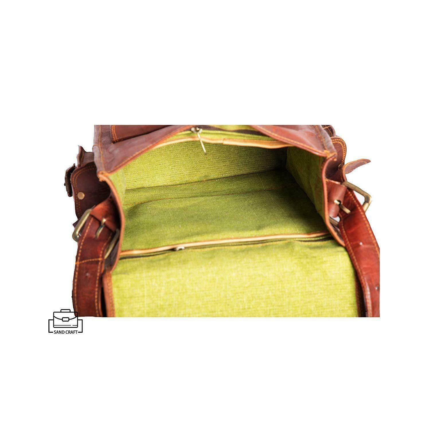 Сумка из козьей кожи Рюкзак Рюкзак для ноутбука Мужчины Подлинная Винтаж Коричневый — фото 5