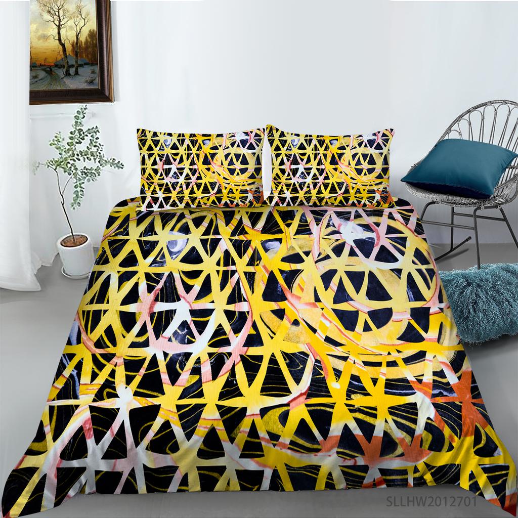 3D Color Pattern Graphic Printing Bedding Single Double Bed Full Size Vintage Pattern Pillowcase and Quilt Cover 2 or 3 Comfortable Home Decoration