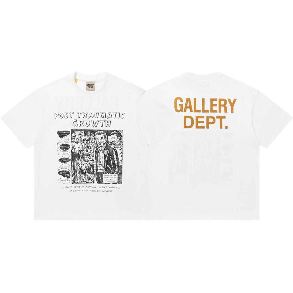 Cross-border European and American trendy brands Gallery Dept Skull letter pattern printed short-sleeved t-shirt Men's and women's high  half-sleeves