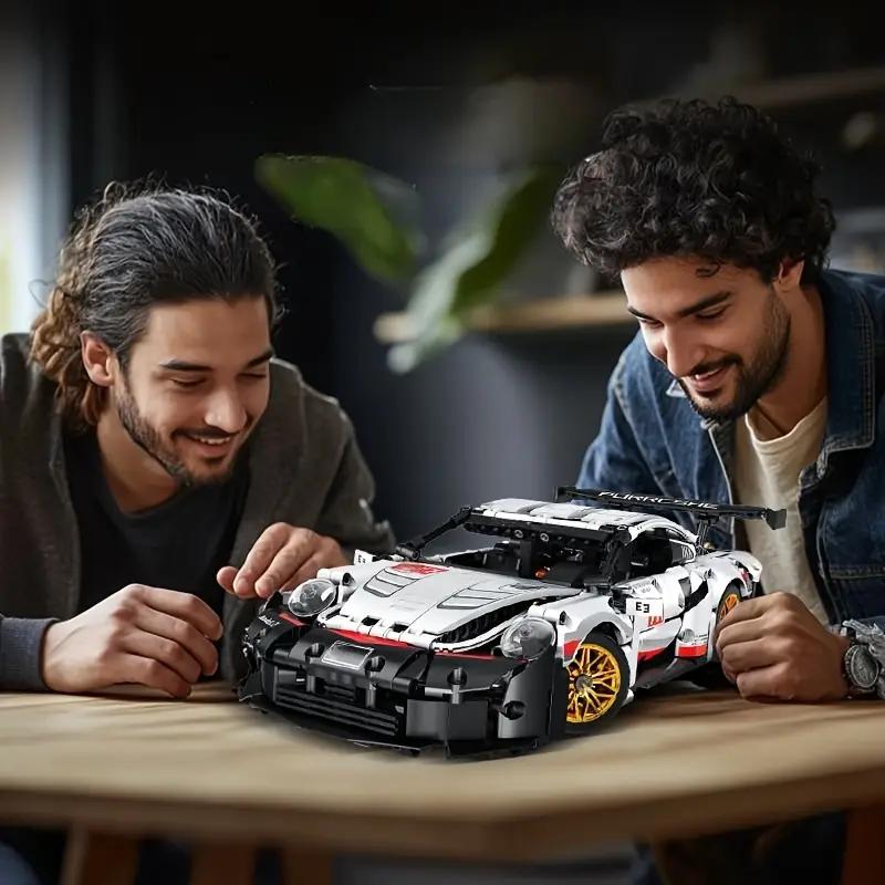 Ensemble de Blocs de Construction Super Voiture de Course 1238 Pièces Conception de Carrosserie Blanche Matériau Plastique Abs Voiture Mécanique Rapide Facile à Assembler