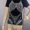 Leqoel Bling Rhinestone Body Jewelry Bling Big Luxury Women Bra Dress Sexy Underwear Body Chain Jewelry