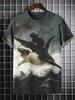 Fashion Men's T-Shirt 3D Cat Print Short Sleeve T-Shirt Art Design Funny T Shirt Summer Street Casual Oversized Men's Clothing