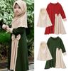 Islamic Musulman Bebeluş Copii Fete Culori amestecate Abaya cu bowknot cu Hijab pentru 1-10 ani