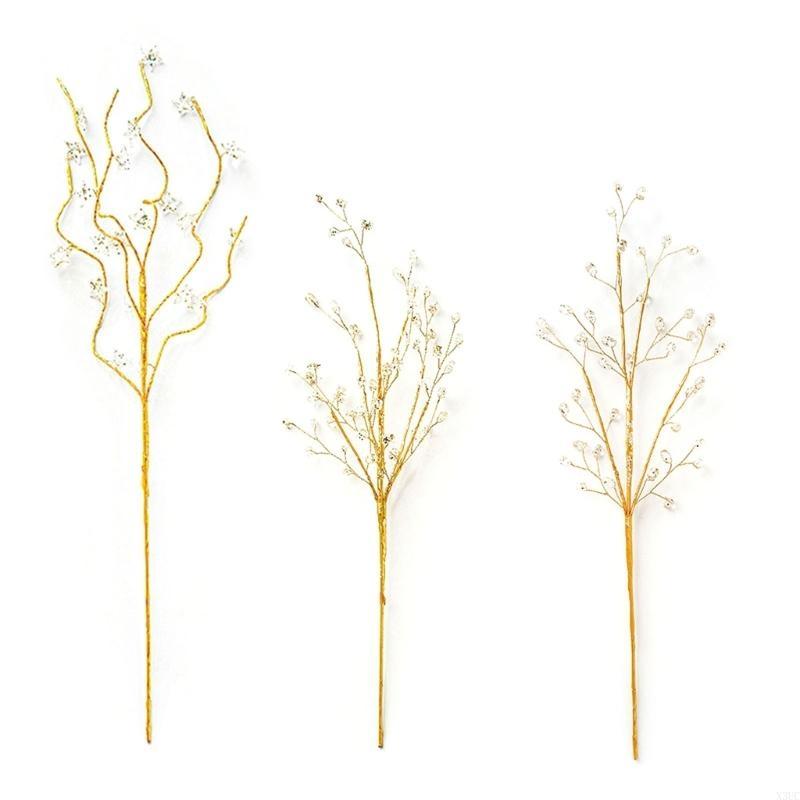Set Of 5 Artificial Plant Branch for Christmas Tree Flower Bouquet Decoration Accessories Holiday Decorating Supplies X3UC