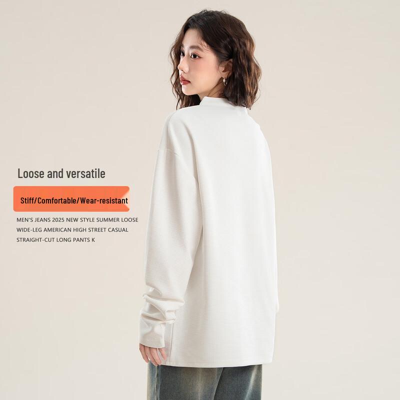 Baleno Women's Waffle Knit Henley Long Sleeve T-Shirt