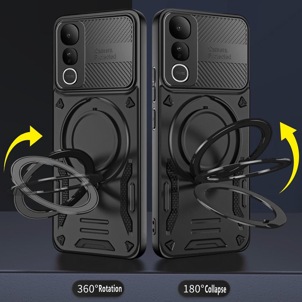 Phone Case for Vivo V50 Lite 5G/V50 Lite 4G Magnetic Case Shockproof TPU + PC Phone Back Cover with Kickstand