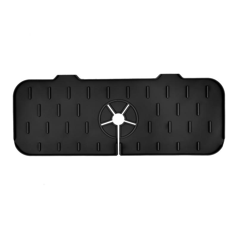 

Сливной коврик для кухонного крана, силиконовый впитывающий коврик, защита от брызг раковины, улавливатель брызг воды, сушилка для дренажа, защита столешницы 37X14cm чёрный