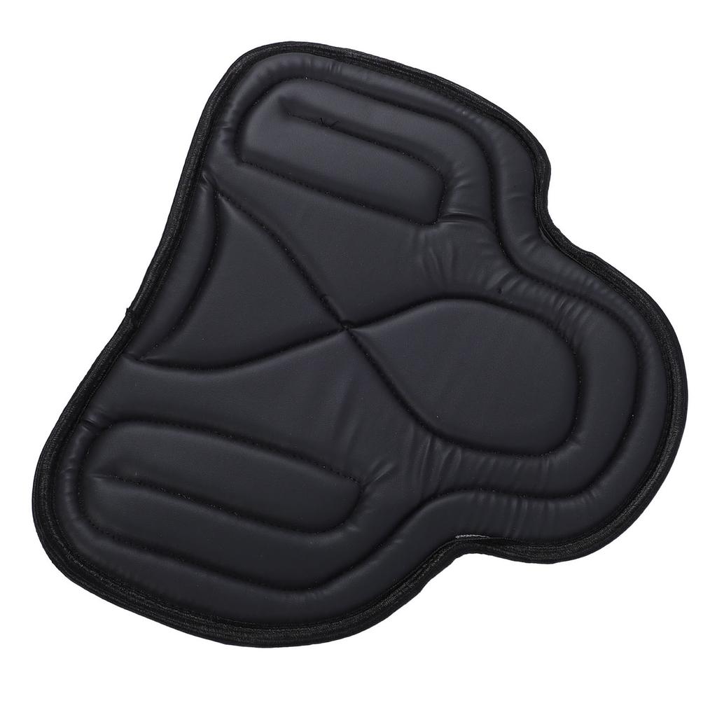 Saddle Pad PU Leather Close Fit Shock Absorbing Thickened Breathable Western Saddle Pad for Equestrian Riding Black