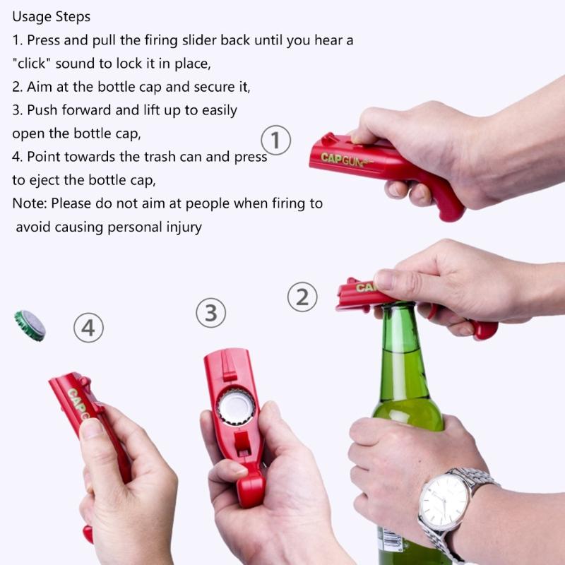Moderne Pistolen-Stil Bieröffner Praktisches Kapsel-Schützen Werkzeug Getränkeöffner für Treffen und Grillpartys