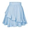 Summer Ruffle High Elastic A-Line Skirts Women Pleated Irregular Solid Skirt