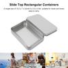 5pcs Slide Top Tin Containers Empty Portable Slide Top Rectangular Storage Box for Tea Gift Silver