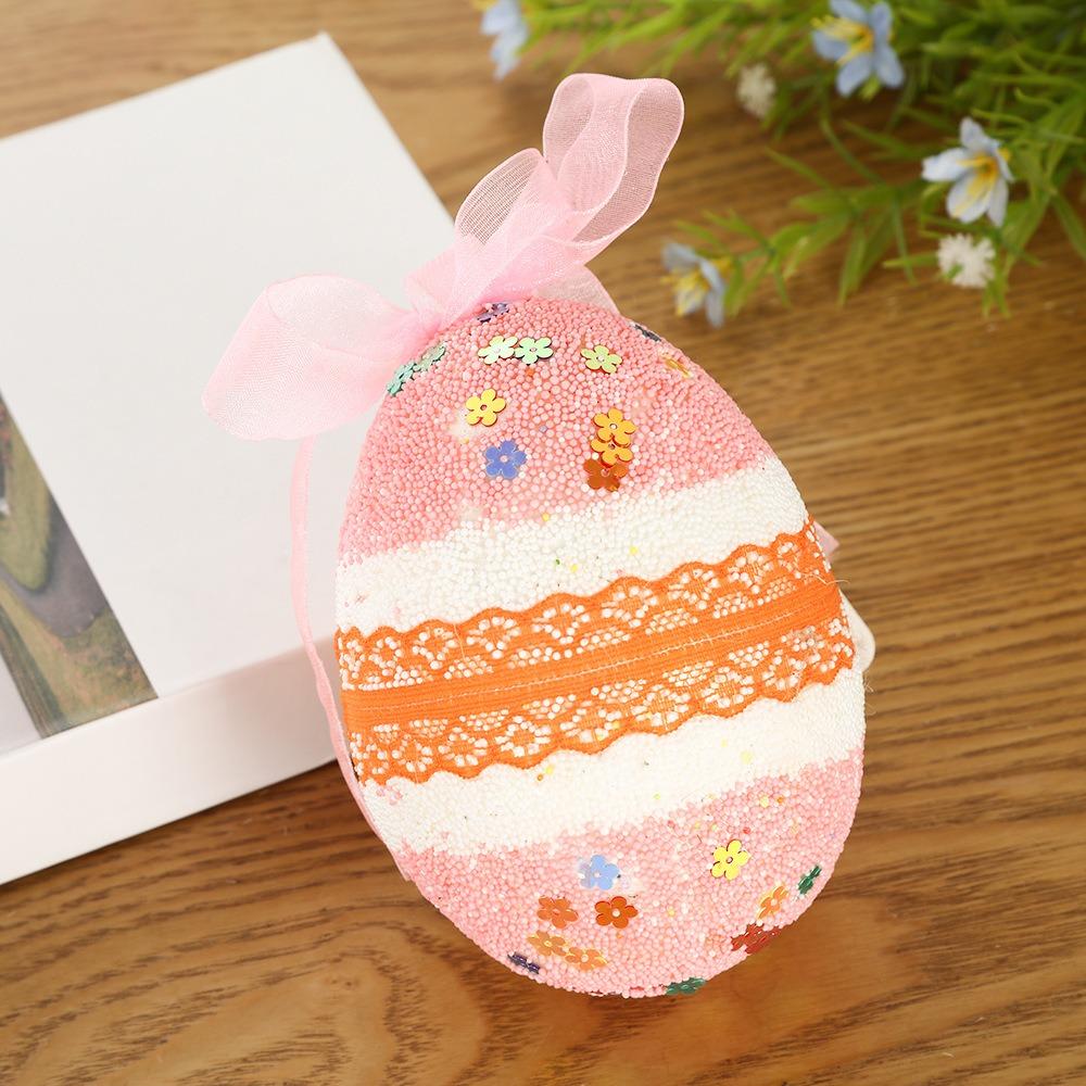 1 Stück Bunte Ostereier Bastelset Mini-Hase Eier Hängende Dekoration Schaumstoff Mehrfarbig Eier Dekoration für Kinder Geschenk