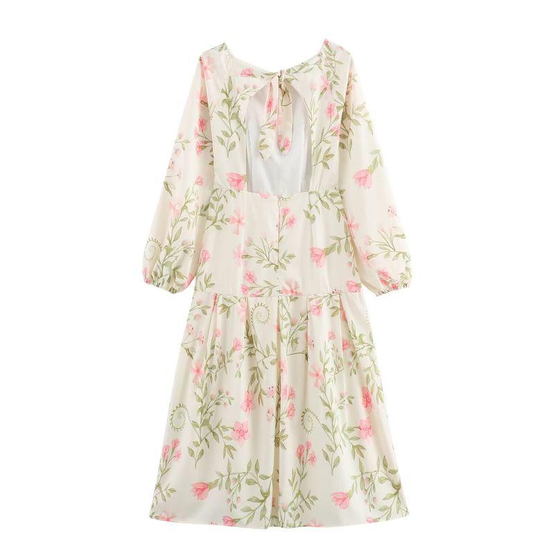 

Kaslead New Arrival Women s Clothing Fashion Style Fashion Loose and Simple Elegant Backless Print Dress Color L