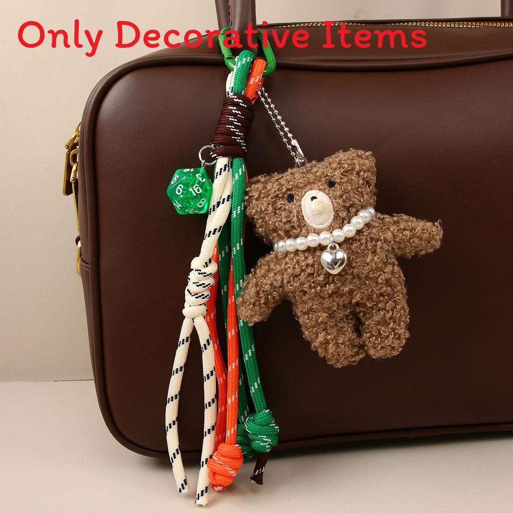 Miu Plush Dog Keychain With Bowknot Hanging Decor For Bag Accessories